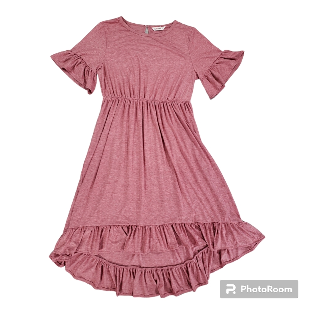 Pat Pat Womens Dress  XL Red Ruffles Spring Summer Flowy Lightweight.